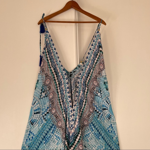 Watercolor Hi-lo Maxi Cover Up Dress - Picture 10 of 16